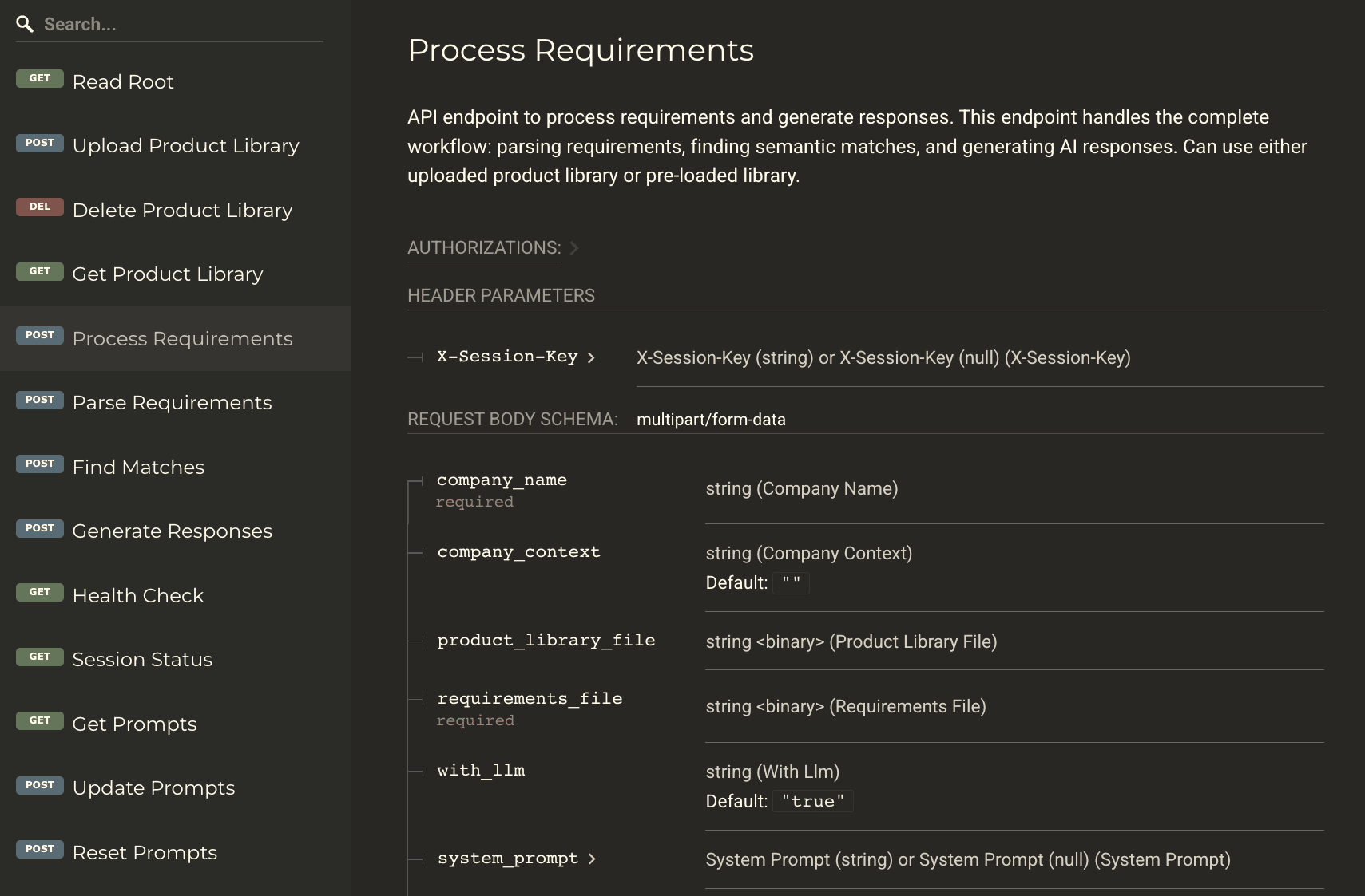 Product UI API